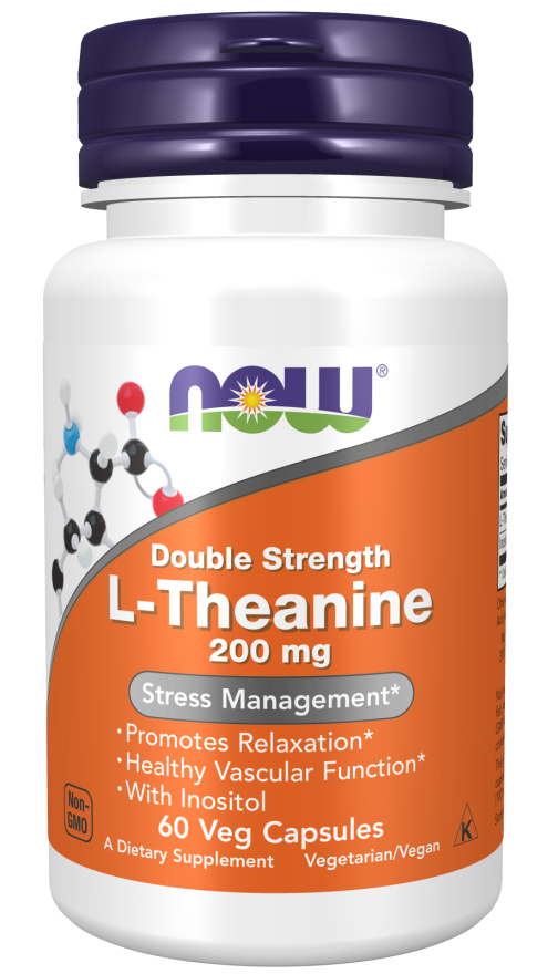 Now Foods Double Strength L Theanine 200mg x 60 Veg Capsules