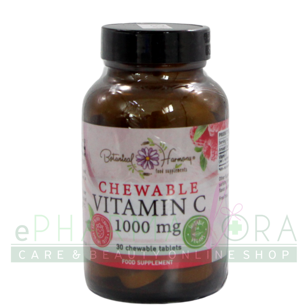 Botanical Harmony Vitamin C 1000mg x 30 Chewable Tablets Raspberry ...