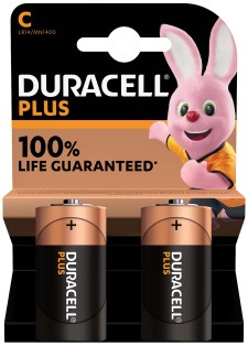 Duracell Plus C 2pcs, Αλκαλικές Μπαταρίες Υψηλής Απόδοσης