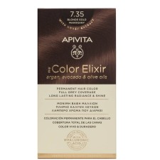 Apivita My Color Elixir Permanent Hair Color Kit Blonde Gold Mahogany No 7.35