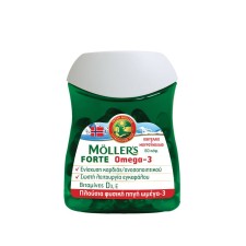 MOLLERS FORTΕ  COD LIVER OIL& FISH OIL NATURAL SOURCE OF OMEGA 3 FATTY ACIDS& VITAMIN D 60 TABLETS