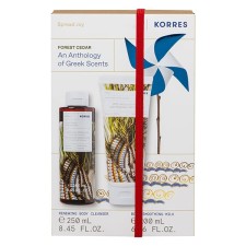 Korres Spread Joy Forest Cedar Body Cleanser 250ml & Body Milk 200m...