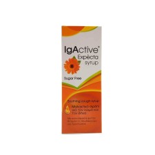 IGACTIVE EXPECTA SYRUP 150ml, SUGAR-FREE SYRUP WITH HERBAL EXTRACTS THAT HELP WITH SORE THROAT AND PRODUCTIVE COUGH