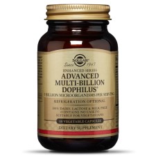 SOLGAR ADVANCED MULTI-BILLION DOPHILUS. PROMOTES THE HEALTHY FUNCTIONING OF THE INTESTINAL SYSTEM 60CAPSULES