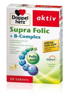 DOPPELHERZ VIT-B COMPLEX & FOLIC ACID 45 TABLETS, BOOST YOUR ENERGY AND GENERAL WELL BEING