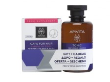 Apivita Capsules For Healthy Hair & Nails x 30 Capsules + Mens Tonic Shampoo For Hair Loss x 250ml As Gift