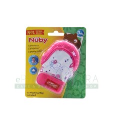NUBY TEETHING MITTEN 3m+ WITH 1 WASHING BAG INCLUDED (2 COLOURS)