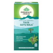 ORGANIC INDIA TULSI GOTU KOLA TEA, CAFFEINE FREE 25TEABAGS