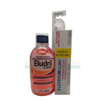 ELUDRIL CARE KIT PERIO MAINTENANCE. INCLUDES ELUDRIL CARE MOUTHWASH 500ML & ELGYDIUM CLINIC PERIOBLOCK CARE TOOTHPASTE 75ML & ELGYDIUM CLINIC PERIO TOOTHBRUSH 