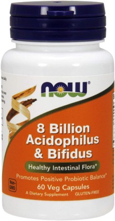NOW 8 BILLION ACIDOPHILUS & BIFIDUS 60CAPSULES