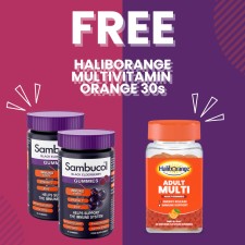 Sambucol Adults 30 Gummies 2 Packs + Haliborange 30 Softies Free
