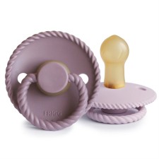 FRIGG Rope Round Latex Pacifiers Twilight Mauve/Soft lilac Size 1, 0-6months 2s