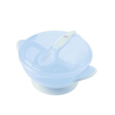 KikkaBoo Bowl With Spoon Feedy Blue