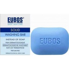 EUBOS SOLID WASHING BAR- BLUE, PERFUME FREE 125GR