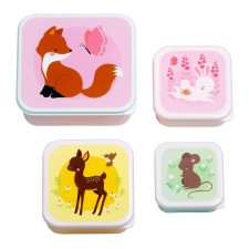 A Little Lovely Company Lunch & Snack Box set: Forest Friends 4s