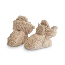 Mushie Cozy Baby Booties Oatmeal 3-6 Months