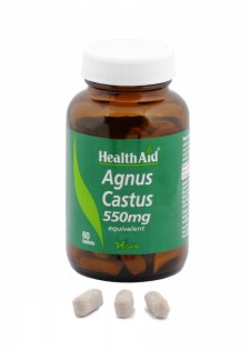 HEALTH AID AGNUS CASTUS 550MG, TO RELIEVE THE SYMPTOMS OF PREMENSTRUAL SYNDROME 60TABLETS