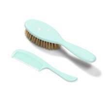 Babyono Natural Soft Bristle Hairbrush & Comb Mint