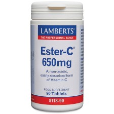 LAMBERTS ESTER-C 650MG, EASILY ABSORBED FORM OF VITAMIN C 90TABLETS