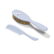 Babyono Natural Soft Bristle Hairbrush & Comb Blue