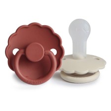 Frigg Daisy Silicone Pacifier Baked Clay/Cream 6-18 months 2s