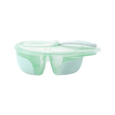 KIKKA BOO TWO COMPARTMENT BOWL WITH SPOON TASTY MINT