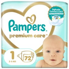 Pampers Premium Care No 1 (2-5kg) With 72 Diapers