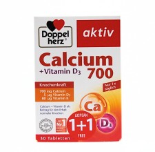 Doppelherz Calcium 700mg + Vitamin D3 x 30 Tablets Pack 1+1 Free