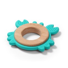 Babyono Wooden & Silicone Teether Crab