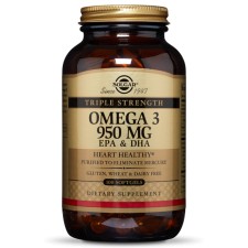 Solgar Omega 3 950mg Triple Strength x 100 Softgels - For A Healthy Heart, Vision And Brain Function