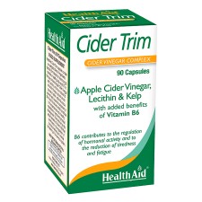 HEALTH AID CIDER TRIM. APPLE CIDER VINEGAR, LECITHIN& KELP FOR THE ACHIEVEMENT OF WEIGHT LOSS 90TABLETS