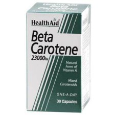 HEALTH AID BETA CAROTENE 23000IU, NATURAL FORM OF VITAMIN A 30CAPSULES