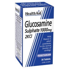 Health Aid Glucosamine, ΘΕΙΙΚΗ ΓΛΟΥΚΟΖΑΜΙΝΗ 1000MG. ΓΙΑ ΤΗΝ ΔΙΑΤΗΡΗΣΗ ΤΗΣ ΥΓΕΙΑΣ& ΕΛΑΣΤΙΚΟΤΗΤΑΣ ΤΩΝ ΑΡΘΡΩΣΕΩΝ 30ΧΑΠΙΑ