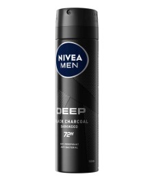 Nivea Men 80027 Deep Black Carbon Dry & Clean Feel 72h Deodorant Spray 150ml