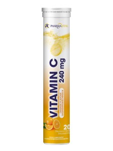 Pharmavital Vitamin C 240mg 20 Effervescent Tablets Orange Flavor