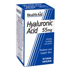 HEALTH AID HYALURUNIC ACID 55MG, FOR HEALTHY SKIN& JOINTS 30TABLETS