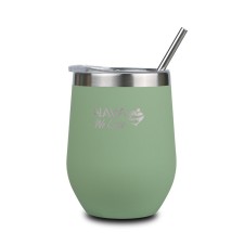Nava Stainless Steel Insulated Travel Mug With Straw 360ml Green