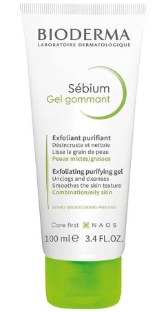 Bioderma Sebium Exfoliating Purifying Gel For Oily / Combination Skin. Unclogs & Cleanses The Pores 100ml