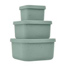 Kikka Boo Snack Box Set 3Pcs Platinum Silicone Sage