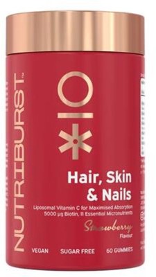 Nutriburst Hair Skin & Nails Gummies 60 Strawberry