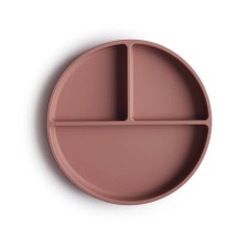MUSHIE STAY-PUT SILICONE PLATE CLOUDY MAUVE