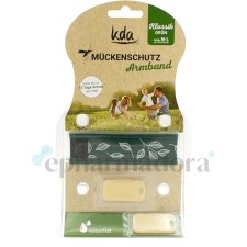 Kda Anti-mosquito Repellent Bracelet Adults M-L (18-23.5cm) Classic Green + 2 pads