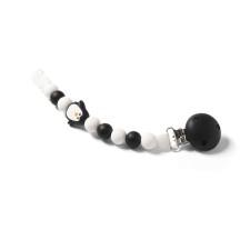 Babyono Soother Holder Chain Black & White Pinguin