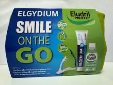 Elgydium Smile On The Go Eludril Protect- Green Bag Set 3pcs