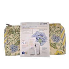 Korres Hydrating & Protective Suncare Ritual - Yoghurt Sunscreen Face & Eye Cream SPF50 50ml + Greek Yoghurt Hydrating With Probiotics Cream-Gel 20ml & Toiletry Bag