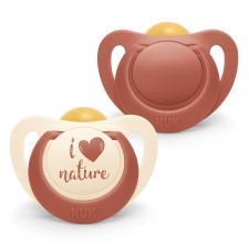Nuk I Love Nature Latex Soother 0-6m x 2 Pieces - Various Colours