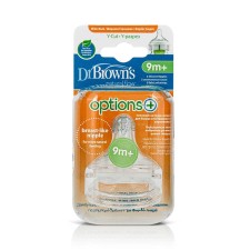 DR. BROWNS NATURAL FLOW OPTIONS+ SILICONE NIPPLES FOR WIDE NECK BOTTLE Y-CUT 9m+ 2s