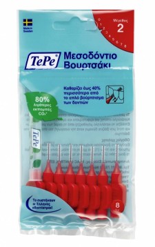 TEPE INTERDENTAL BRUSHES RED ORIGINAL 0.50mm 8PIECES