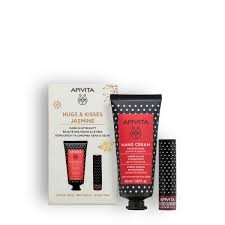 Apivita Hugs & Kisses Jasmine Hand And Lip Beauty Red 2pcs