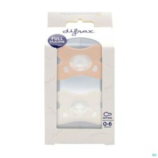 Difrax Full Silicone Pacifiers Natural Soothers 0-6 2pcs